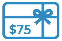 $75 Card Icon $75 e-gift card